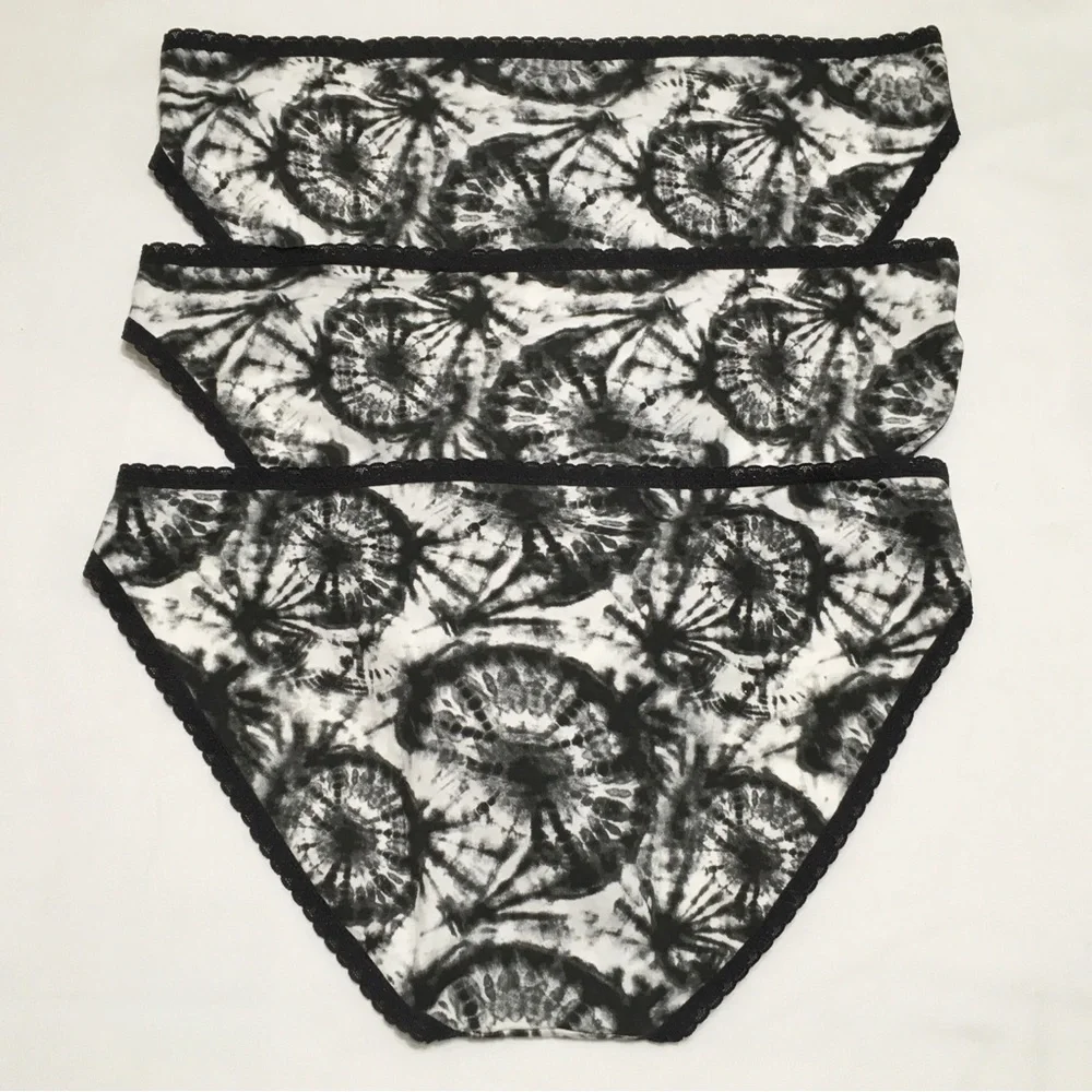3- Jenni Intimates Women's XXXL Tie Dye Black Underwear Bikini Panty